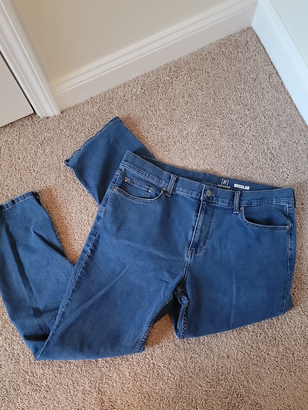 George Blue Denim Regular Fit Jeans 35x32